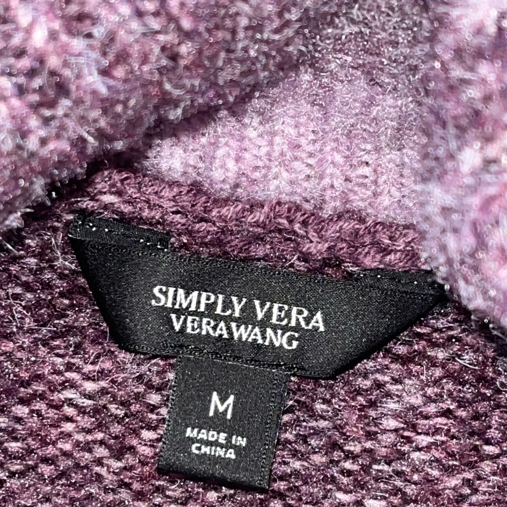 Simply Vera Vera Wang Ombre Plum Turtleneck Sweater - Picture 3 of 5